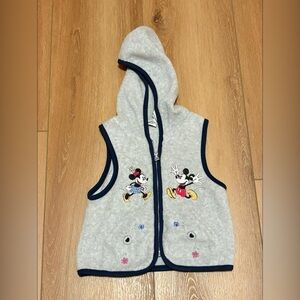 Vintage Mickey&Co Gray Hooded Vest with Mickey Mouse